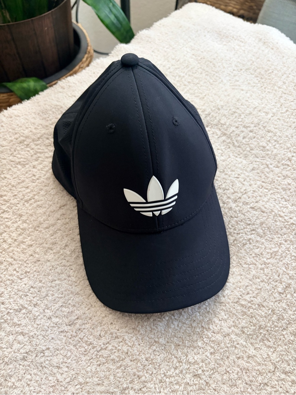 adidas Black Baseball Cap with White Trefoil